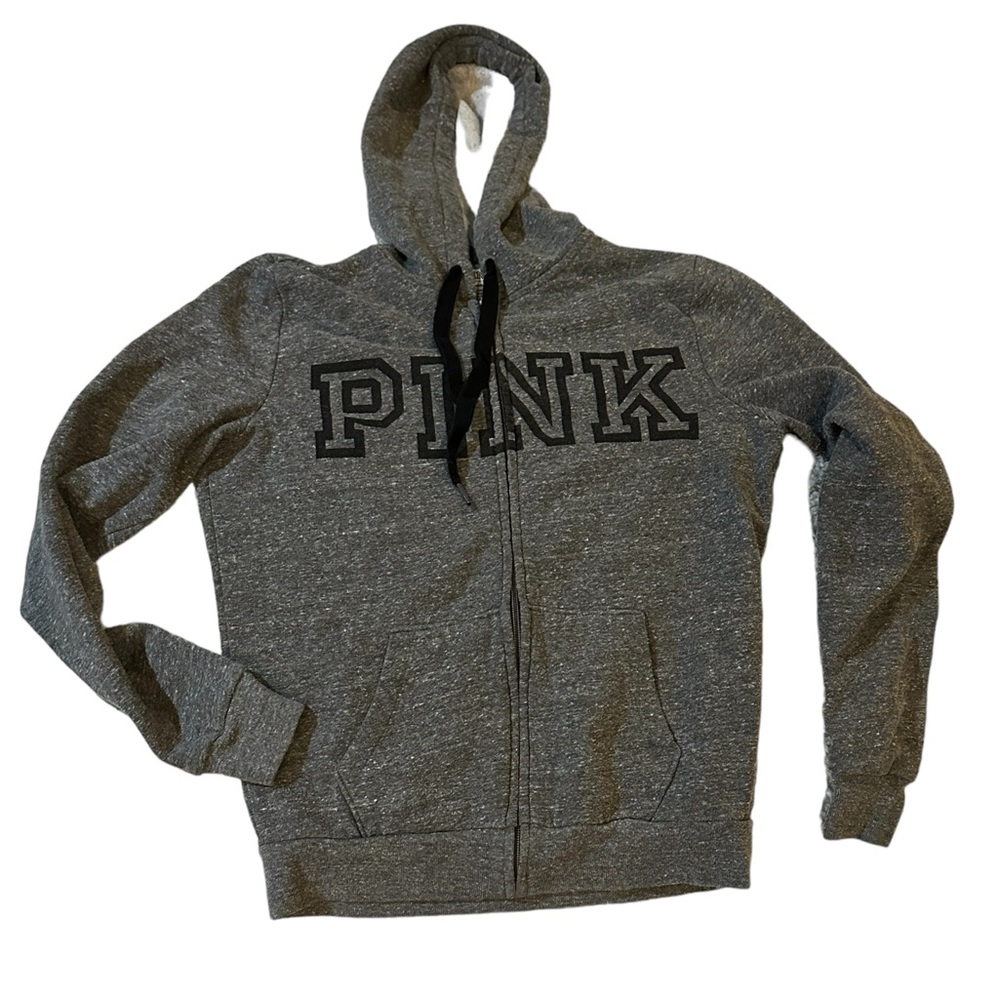 Victoria's Secret PINK Everyday Lounge Perfect Full Zip Up Hoodie XS gray